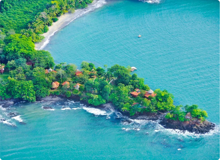 aerial view of resort in panama